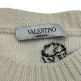 ヴァレンティノ VALENTINO 刺繍ロゴ ニットセーター アイボリー ウール メンズ セーター