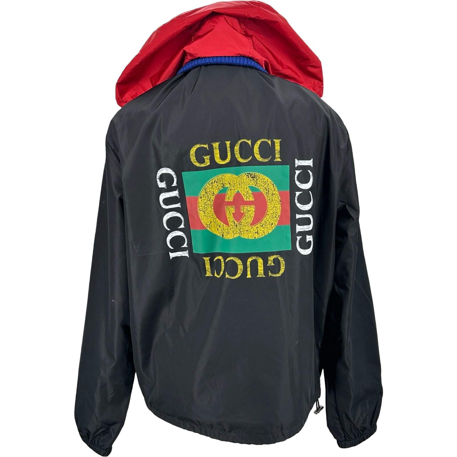 GUCCI グッチ　ナイロンジャケット　ウィンドブレーカー グッチ GUCCI ロゴプリント ウィンドブレイカー 473302 ブラック