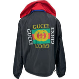 グッチ GUCCI ロゴプリント ウィンドブレイカー 473302 ブラック ナイロン メンズ ナイロンジャケット