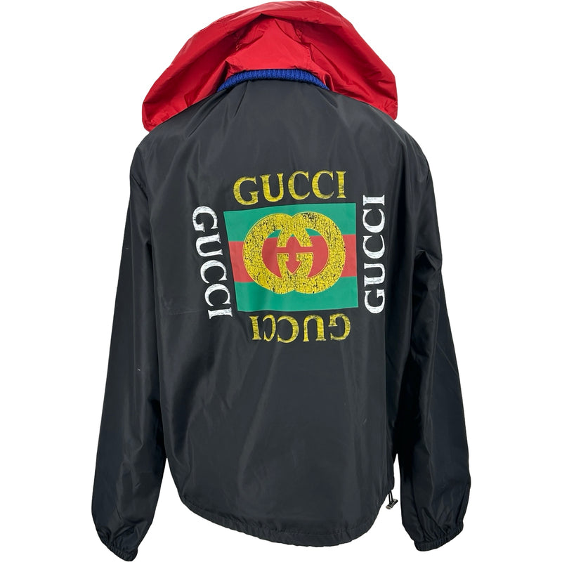 グッチ GUCCI ロゴプリント ウィンドブレイカー 473302 ブラック