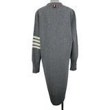 トムブラウン THOM BROWNE Vネックウールロング カーディガン FKC289A グレー ウール レディース カーディガン