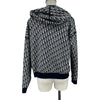 クリスチャン・ディオール Christian Dior オブリークリバーシブルニットフーディー 4WBM14CARC ネイビー ウール レディース ニット