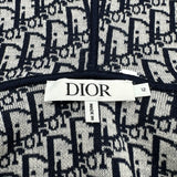 クリスチャン・ディオール Christian Dior オブリークリバーシブルニットフーディー 4WBM14CARC ネイビー ウール レディース ニット
