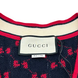 グッチ GUCCI GG総柄ジャガードウールニットカーディガン 554425 ネイビー ウール レディース カーディガン