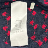 グッチ GUCCI GG総柄ジャガードウールニットカーディガン 554425 ネイビー ウール レディース カーディガン