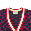 グッチ GUCCI GG総柄ジャガードウールニットカーディガン 554425 ネイビー ウール レディース カーディガン