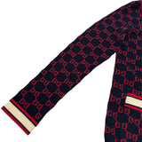 グッチ GUCCI GG総柄ジャガードウールニットカーディガン 554425 ネイビー ウール レディース カーディガン