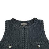 シャネル CHANEL ココマークボタンニットベストジレ P72795 ブラック コットン レディース ベスト