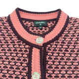 シャネル CHANEL ココマークボタンクロップドカシミヤカーデガン P75450 ピンク カシミヤ レディース カーディガン