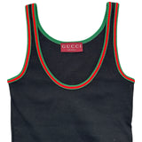 グッチ GUCCI ウェブストライプ コットンリブタンクトップ 815851 ブラック コットン レディース タンクトップ