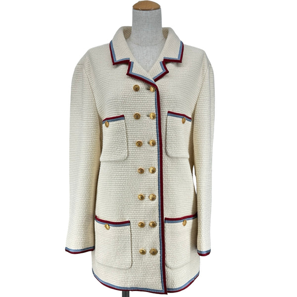 Gucciツイードジャケット38 グッチ GUCCI ライントリムダブルボタンツイードジャケット 569170