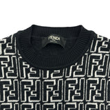 フェンディ FENDI FF総柄ニットセーター FZX009 ブラック ウール メンズ セーター