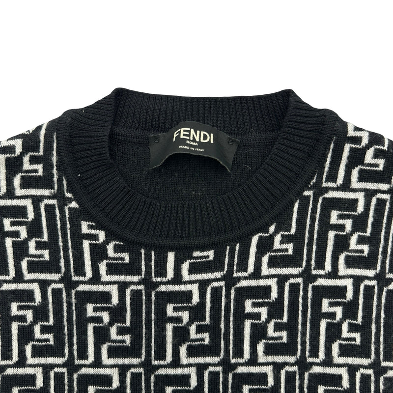 フェンディ FENDI FF総柄ニットセーター FZX009 ブラック ウール