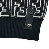 フェンディ FENDI FF総柄ニットセーター FZX009 ブラック ウール メンズ セーター