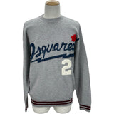 ディースクエアード DSQUARED フロントロゴ ニットセーター S74HA1085 グレー ウール メンズ セーター