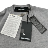 ディースクエアード DSQUARED フロントロゴ ニットセーター S74HA1085 グレー ウール メンズ セーター