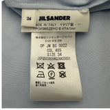 ジルサンダー JIL SANDER ギャザースリーブ半袖ワンピース ブルー コットン レディース ワンピース