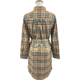 バーバリーロンドン BURBERRY LONDON ベルテッドチェックワンピース 8024585 ベージュ コットン レディース ワンピース