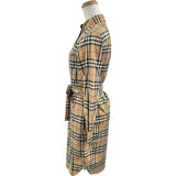 バーバリーロンドン BURBERRY LONDON ベルテッドチェックワンピース 8024585 ベージュ コットン レディース ワンピース