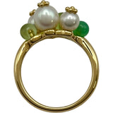 タサキ TASAKI カラーストーンリング ゴールド K18 ペリドット パール ジュエリー