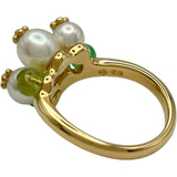 タサキ TASAKI カラーストーンリング ゴールド K18 ペリドット パール ジュエリー