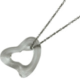 ティファニー TIFFANY＆CO オープンハートネックレス プラチナ Pt950 クリスタル ジュエリー