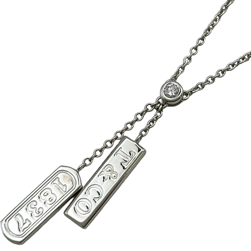 ティファニー TIFFANY＆CO 1837ダブルバーネックレス ホワイトゴールド