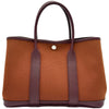エルメス HERMES ガーデンパーティTPM Y刻印 ブラウン シルバー金具 トワル/ネゴンダ レディース ハンドバッグ