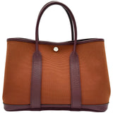 エルメス HERMES ガーデンパーティTPM Y刻印 ブラウン シルバー金具 トワル/ネゴンダ レディース ハンドバッグ