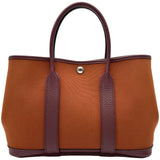 エルメス HERMES ガーデンパーティTPM Y刻印 ブラウン シルバー金具 トワル/ネゴンダ レディース ハンドバッグ