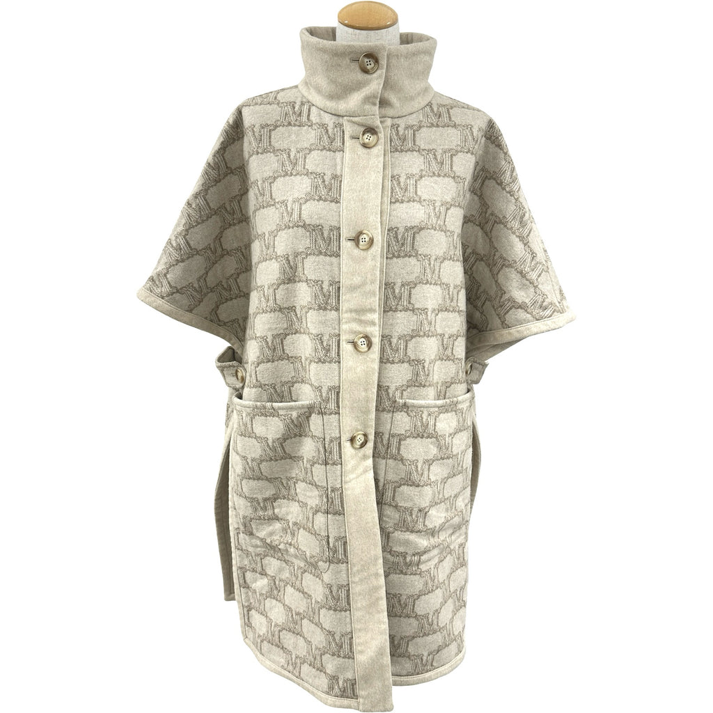 マックスマーラ Max Mara モノグラムリバーシブルカシミヤポンチョ