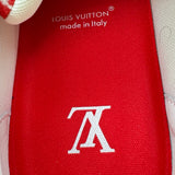 ルイ・ヴィトン LOUIS VUITTON トレイナーライン モノグラムローカットスニーカー LD0233 レッド ベロア メンズ スニーカー