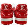 ルイ・ヴィトン LOUIS VUITTON トレイナーライン モノグラムローカットスニーカー LD0233 レッド ベロア メンズ スニーカー