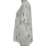 バーバリーロンドン BURBERRY LONDON TBモノグラム半袖Tシャツ 8052119 ホワイト コットン レディース 半袖Ｔシャツ