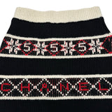 シャネル CHANEL ロゴ総柄シルク混カシミヤニットスカート P62546 ブラック カシミヤ レディース スカート