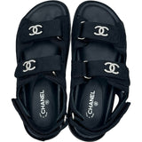 シャネル CHANEL ココマークマトラッセキルティングキャンバスサンダル G31848 ブラック キャンバス レディース サンダル