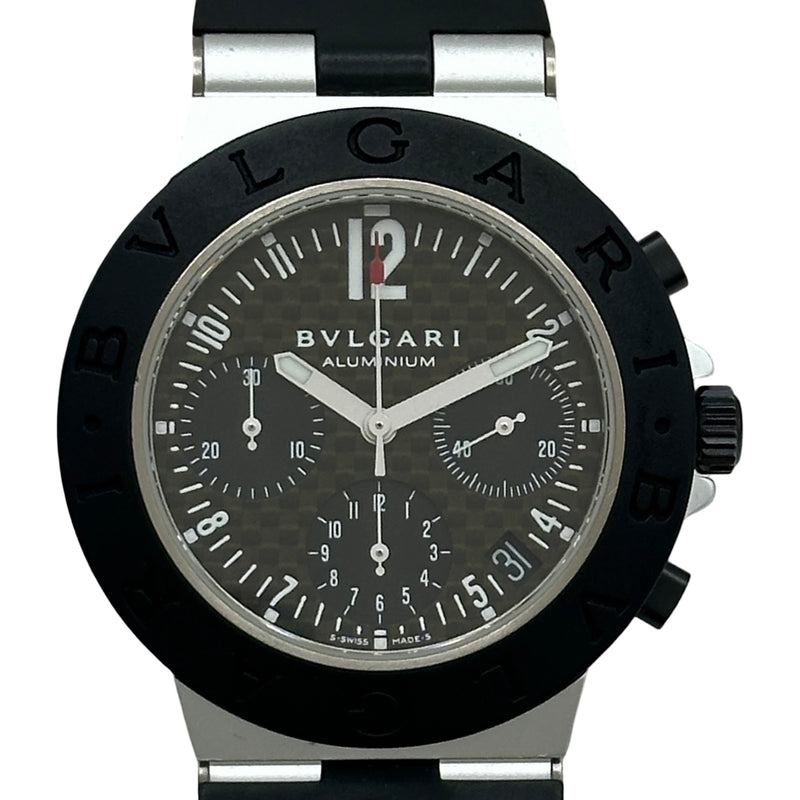 ブルガリ BVLGARI アルミニウムクロノグラフ AC38TA ブラック