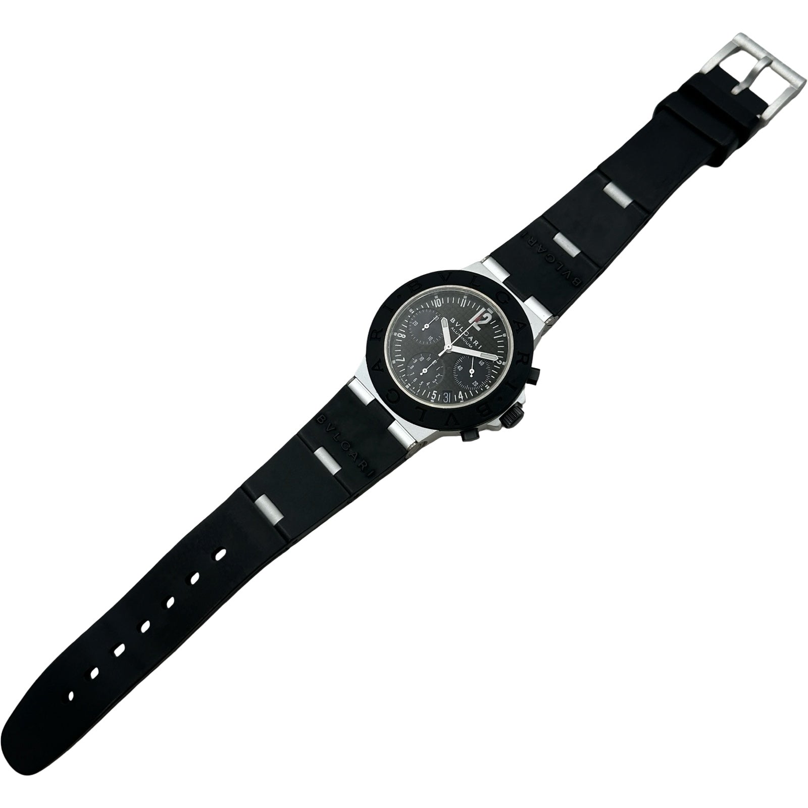 BVLGARI AC38TA アルミニウム　自動巻き クロノグラフ　付属品有り ブルガリ BVLGARI アルミニウムクロノグラフ AC38TA ブラック