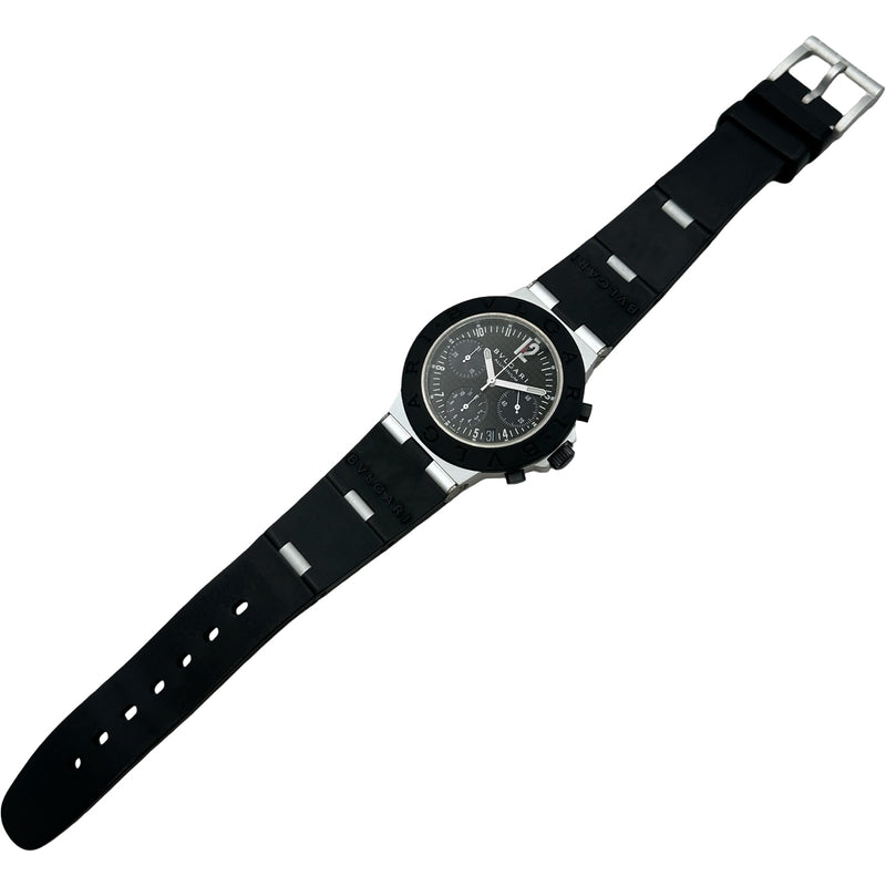 BVLGARI AC38TA アルミニウム　自動巻き クロノグラフ　付属品有り ブルガリ BVLGARI アルミニウムクロノグラフ AC38TA ブラック