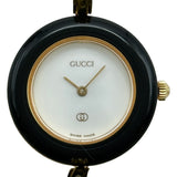 グッチ GUCCI チェンジベゼル 1100L ホワイト メッキ クオーツ レディース 腕時計