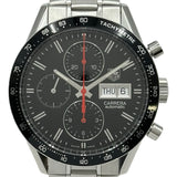 タグ・ホイヤー TAG HEUER カレラ クロノグラフ キャリバー16 デイデイト CV201AH ブラック ステンレススチール 自動巻き メンズ 腕時計