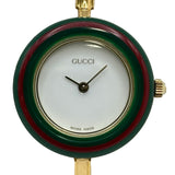 グッチ GUCCI チェンジベゼル 11/12.2 ホワイト ゴールドメッキ クオーツ レディース 腕時計