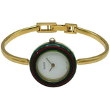 グッチ GUCCI チェンジベゼル 11/12.2 ホワイト ゴールドメッキ クオーツ レディース 腕時計