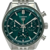 タグ・ホイヤー TAG HEUER カレラ クロノグラフ CBS2115.BA0053 グリーン ステンレススチール 自動巻き メンズ 腕時計