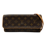 ルイ・ヴィトン LOUIS VUITTON ポシェット・ツインGM M51852 ブラウン モノグラム/レザー レディース ショルダーバッグ