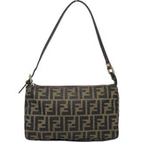 フェンディ FENDI ズッカ アクセサリーポーチ 8BR267 ブラウン ナイロンジャガード レディース ハンドバッグ
