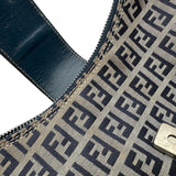 フェンディ FENDI ズッキーノ ハーフムーンバッグ ネイビー ナイロンジャガード レディース ショルダーバッグ
