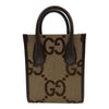 グッチ GUCCI ジャンボGG ミニトート 699406 ブラウン ジャンボGGキャンバス/レザー レディース トートバッグ