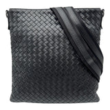 ボッテガ・ヴェネタ BOTTEGA VENETA イントレチャート ショルダーバッグ 276356 ブラック レザー レディース ショルダーバッグ