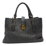 ボッテガ・ヴェネタ BOTTEGA VENETA イントレチャート ローマ ミディアム 171265 グレー レザー レディース ハンドバッグ